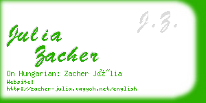 julia zacher business card